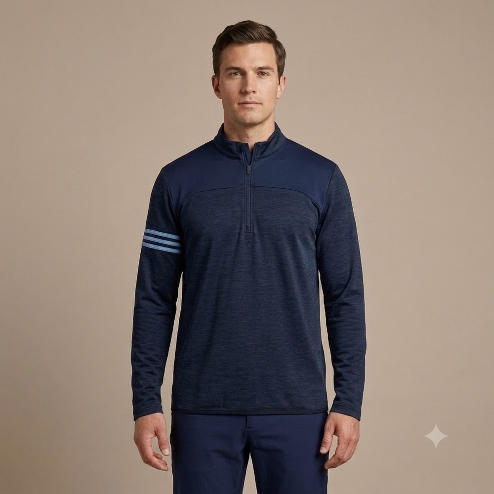 Adidas Golf‎ Quarter Zip Pullover Men's XL Navy Blue Long Sleeve